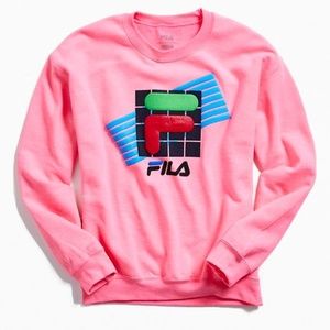 FILA Retro Logo Puff Ink Crew-Neck Sweatshirt